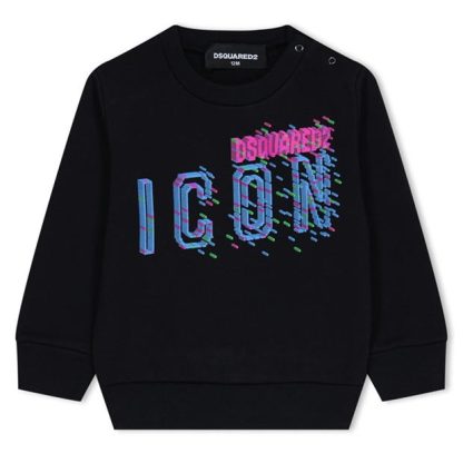 DSQUARED2 DSQ Pixel Lgo Crew In41 Kids Black Dq900  for sale