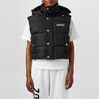 DSQUARED2 DSQ Puffer Vest Ld34 Women Black  for sale