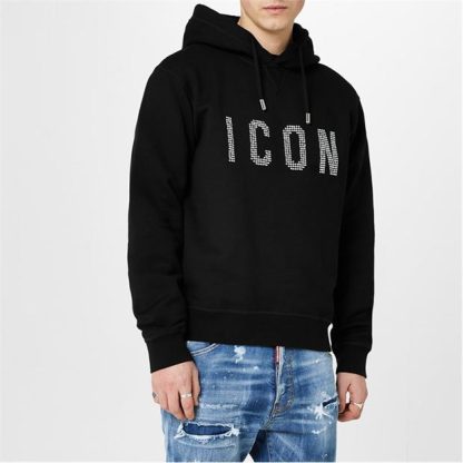 DSQUARED2 Diamond Icon Hoodie Men Black  for sale