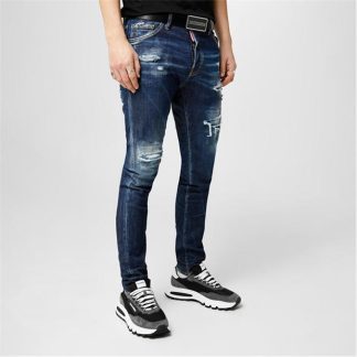 DSQUARED2 Distressed Cool Guy Jeans Men Navy Blue  for sale