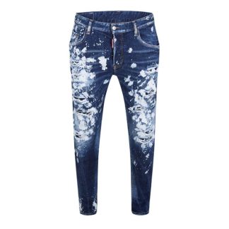 DSQUARED2 Distressed Dark Wash Roadie Jeans Men Blue 470  for sale