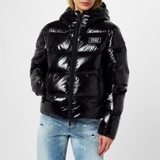 DSQUARED2 Double Puffer Jacket Women Black 900  for sale