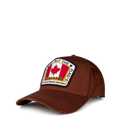 DSQUARED2 Flag Logo Cap Men Baseball Caps Brown for sale