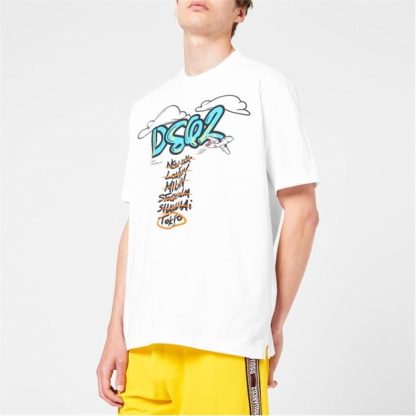 DSQUARED2 Flight T Shirt Men White 100  for sale