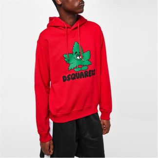 DSQUARED2 Graphic Weed Hoodie Men Red 312W  for sale