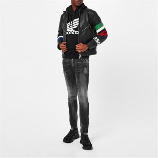 DSQUARED2 Honda Leather Jacket Men Black 900  for sale