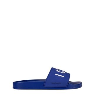 DSQUARED2 Icon Logo Sliders Men Pool Shoes Blue for sale