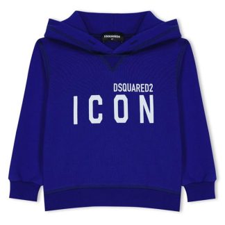 DSQUARED2 Icon Over The Head Hoodie Juniors Kids OTH Hoodies Blue DQ861 for sale