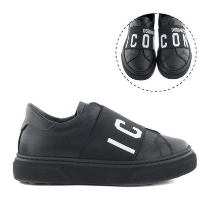 DSQUARED2 Icon Slip On Trainers Juniors Kids Slip On Trainers Black VAR 2 for sale