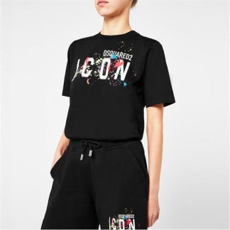 DSQUARED2 Icon Splat Dress Women Black 900  for sale