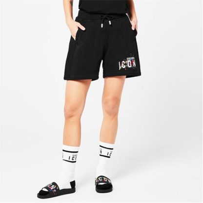 DSQUARED2 Icon Splat Logo Shorts Women Black 900  for sale