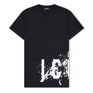 DSQUARED2 Icon T-Shirt Junior Kids Regular Fit T-Shirts Blk/Wht DQ900 for sale