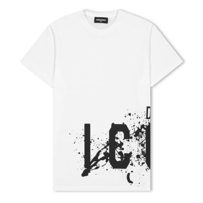 DSQUARED2 Icon T-Shirt Junior Kids Regular Fit T-Shirts Wht/Blk DQ100 for sale