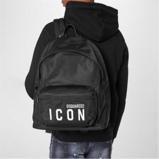 DSQUARED2 Icon Zipped Backpack Unisex Black M436  for sale