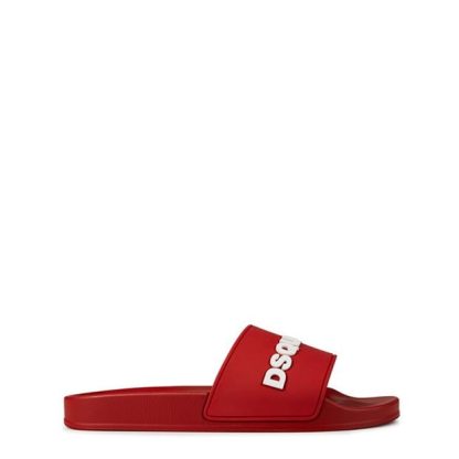 DSQUARED2 Logo 2.0 Sliders Men Pool Shoes Red for sale