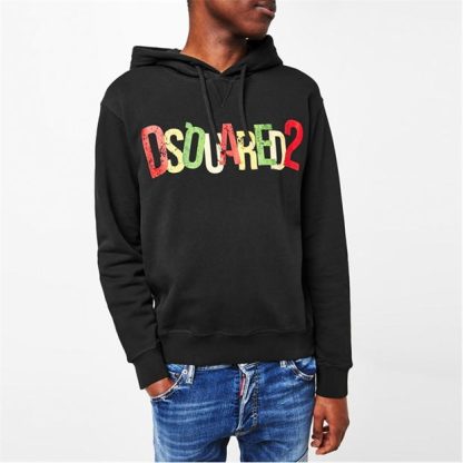 DSQUARED2 Logo Hoodie Men Black 900  for sale