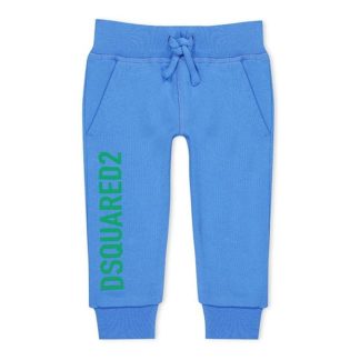 DSQUARED2 Logo Jogging Bottoms Boys Kids Closed Hem Fleece Jogging Bottoms Blue DQ821 for sale