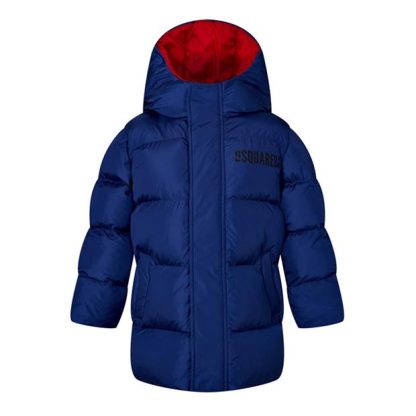 DSQUARED2 Logo Puffer Jacket Juniors Kids Blue Dq874  for sale