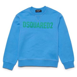 DSQUARED2 Logo Sweatshirt Boys Kids Crew Sweaters Blue DQ821 for sale