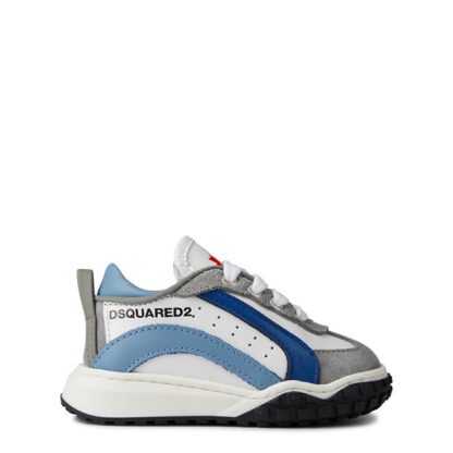 DSQUARED2 Logo Trainers Kids Low Trainers Wht/Blu VAR 05 for sale