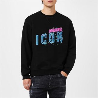 DSQUARED2 Pixel Icon Crew Sweatshirt Men Black  for sale