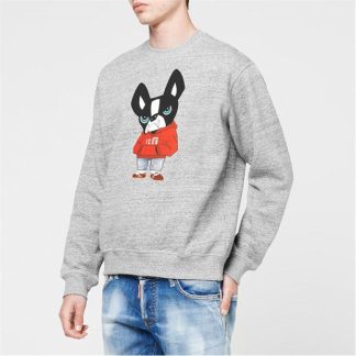 DSQUARED2 Red Ciro Sweater Men Grey Mel 860M  for sale