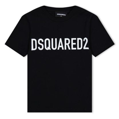 DSQUARED2 Relaxed Logo T-Shirt Kids Regular Fit T-Shirts Black DQ900 for sale