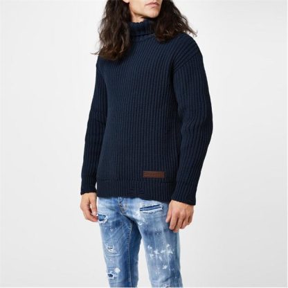 DSQUARED2 Roll Neck Jumper Men Navy  for sale