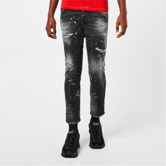 DSQUARED2 Skate Painted Jeans Men Black 900  for sale