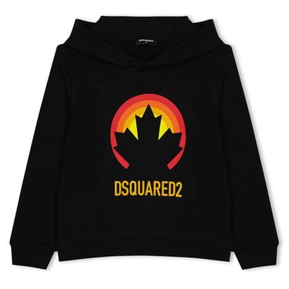 DSQUARED2 Slouch Hoodie Kids OTH Hoodies Black DQ90S for sale