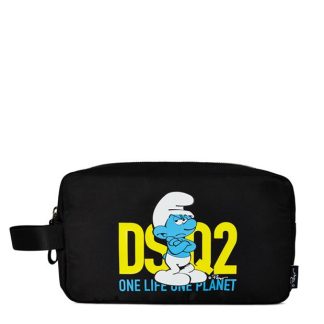 DSQUARED2 Smurf Print Wash Bag Unisex Black 2124  for sale