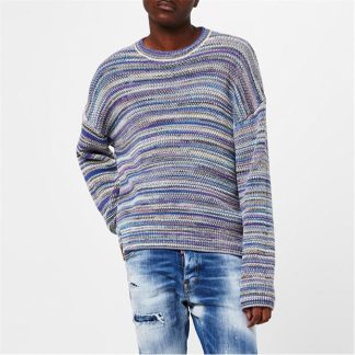 DSQUARED2 Striped Knitted Jumper Men Black 961  for sale