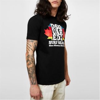 DSQUARED2 Surf Beach T-Shirt Men Black 900  for sale