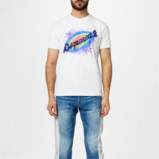 DSQUARED2 T-Shirt Men Regular Fit T-Shirts White/Multi for sale