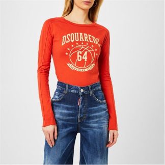 DSQUARED2 T-Shirt Women Orange Red  for sale