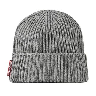 DSQUARED2 Tab Wool Beanie Unisex Grey 2122  for sale