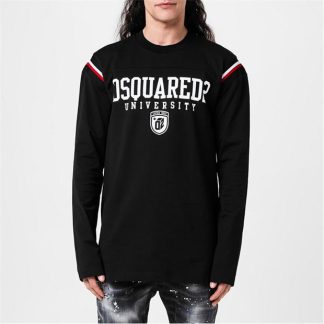 DSQUARED2 Varsity Logo T-Shirt Men Black  for sale