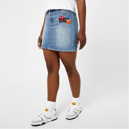 DSQUARED2 X Pac-Man Denim Mini Skirt Women Navy  for sale