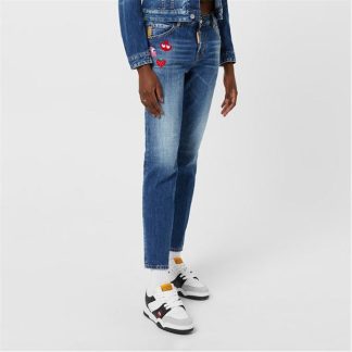 DSQUARED2 X Pac-Man Straight Leg Jeans Women Navy  for sale