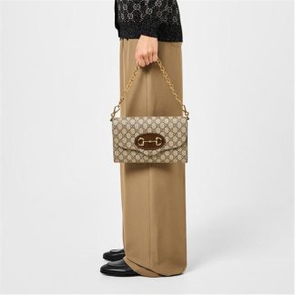 GUCCI 1955 Horsebit Shoulder Bag Women Beige Ebn 8565  for sale