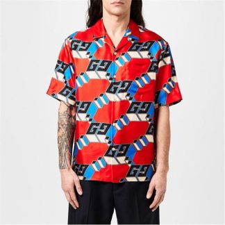 GUCCI 3d Gg Print Shirt Men Red/Grey  for sale