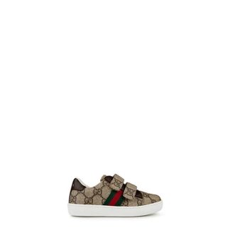 GUCCI Ace Sneaker Infants Kids Low Trainers Beige/Brwn 9753 for sale