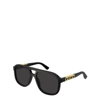 GUCCI Aviator Logo Sunglasses Unisex Black/Grey  for sale