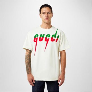 GUCCI Blade Print T Shirt Men Oversized T-Shirts Milk/Grn 9037 for sale