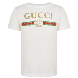 GUCCI Childrens Fake Logo T Shirt Kids White 9112  for sale