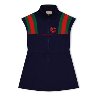 GUCCI Cotton Jersey Dress Girls Kids Black 4787  for sale