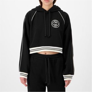 GUCCI Cotton Jersey Hoodie Women Black Mix 1043  for sale