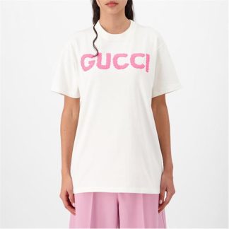 GUCCI Cotton Jersey Short-Sleeved T-Shirt Women Sunlight/Mix  for sale