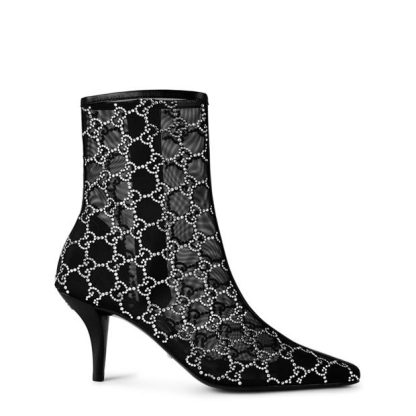 GUCCI Crystal Gg Boots Women Black 1000  for sale