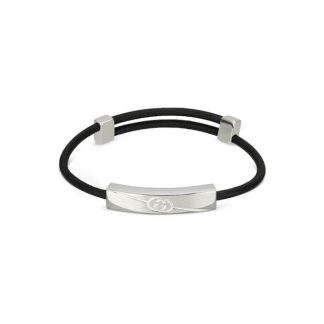 GUCCI Diagonal Interlocking G Bracelet Unisex Chain Bracelets Silver for sale